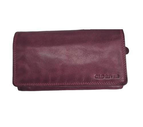 Portefeuille en cuir lilas pour femme élégant format moyen avec blocage RFID