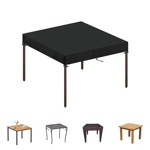 SIMPHAUS Housse de protection imperméable pour table de jardin - Carré - 80 x 80 x 15 cm - Pour table de jardin - Plaque de feu - Tissu Oxford 420D...