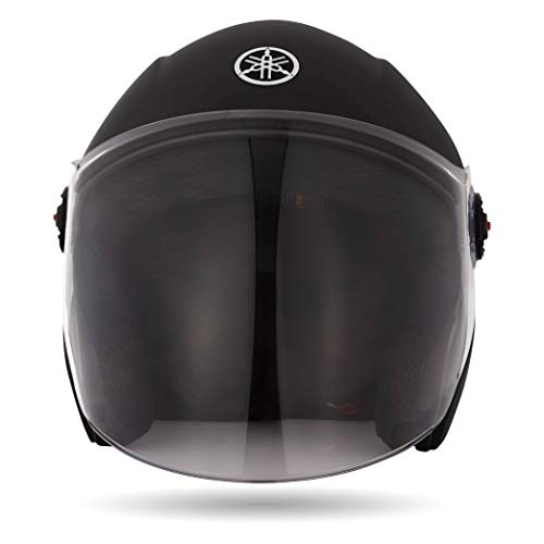 Image of Yamaha YR6 Half Face Helmet (Gloss Black, Size L) Y6AYR6GB0L16