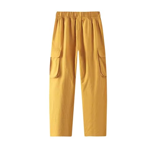 Boys Cargo Pants Elastic Waist Baggy Work Trousers with Multi Pockets Casual Trendy School Pants for Boys 7-14Y - Main Image