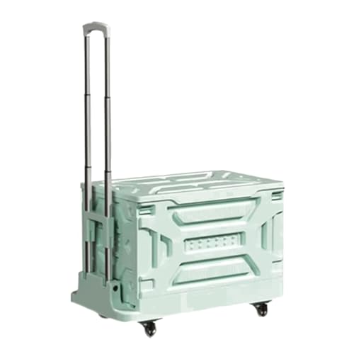 Plattformwagen, tragbarer Plattformwagen, Aluminium, handgezogener Pritschenwagen, ABS, flacher Handwagen, beweglicher Rollwagen, geräuscharmer, zusammenklappbarer Schubwagen, zuverlässig (Grün XL)
