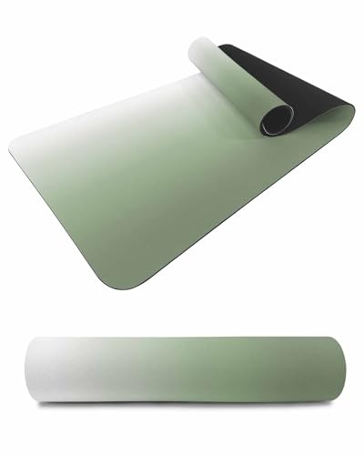 Debedcor Heat Proof Table Pads Waterproof Decorative, Sage Green Ombre Non-Slip Table Countertop Protector, Farmhouse Green Gradient Insulation Mat for Dining Room, 48 x 12 Inches