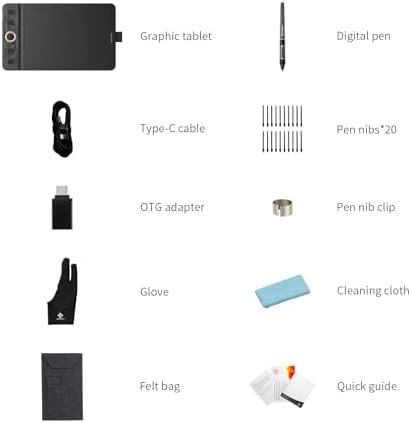 Bild 6 - GAOMON WH851 Drahtloses Grafiktablett, Batteriefreier AP519 Digitaler Stift, 8 Programmierbare Drucktasten, Ideal zum Zeichnen, Studieren und Arbeiten (Grau)