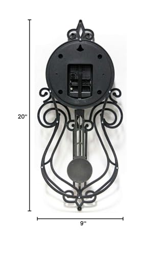 Infinity Instruments 20 inch x 9 Inch Classic Traditional Vintage Rustic Farmhouse Pendulum Non-Ticking Silent Battery Operated Easy to Read Wall Clock for Living Room, Bedroom, Kitchen, Antique Black - Image 4