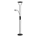 Lite Source LS-80984BLK Floor Lamp with Frosted Glass Shades, Black Finish
