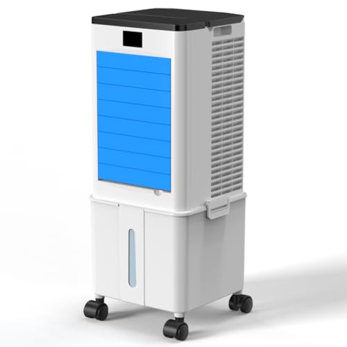 Klimaanlage Mobile Klimagerät Luftkühler 4- in- 1, Verdunstungskühler 10L Wassertank und 1- 12Timer, 4 Modi & 3 Geschwindigkeiten, für Zuhause(Marine)