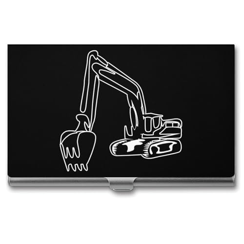 Excavator-Operator Business Card Holder Alloy Multi Wallet Credit Card ID Pocket Name Case