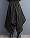 ellazhu Women's Drop Crotch Harem Skirt Pants Baggy Elastic Waist Irregular Trousers GZ29 L Black