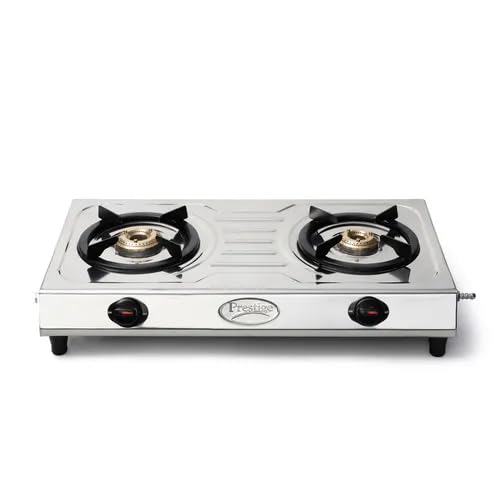 PRESTIGE PRIME LP GAS STOVE (STAINLESS STEEL BODY AND 2 BRASS BURNERS)-image-5