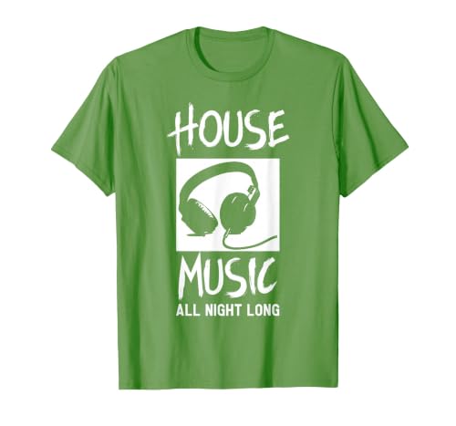 House Music All Night Long DJ T-Shirt T-Shirt, Men, Grass Green, X-Large