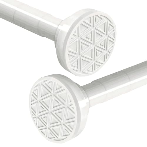 wintfarm – Tringle à rideau de douche extensible 60 à 290 cm, tringle à rideau réglable sans perçage, antidérapante, ne rouille jamais, en acier inoxydable 304, pour salle de bain, cuisine (blanc, 60