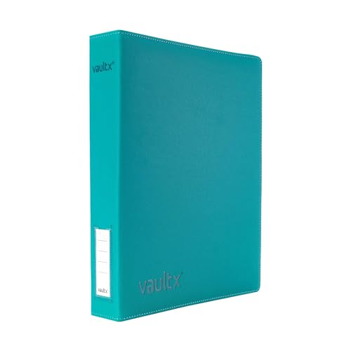 Vault X Raccoglitore a 3 Anelli per Carte da Collezione, Compatibile con Pagine a 9 Tasche, 540 Carte, Materiale Exo-Tec, Apertura Facile, Raccoglitore con Clip ad Anello D, TCG (Verde acqua, Slim)