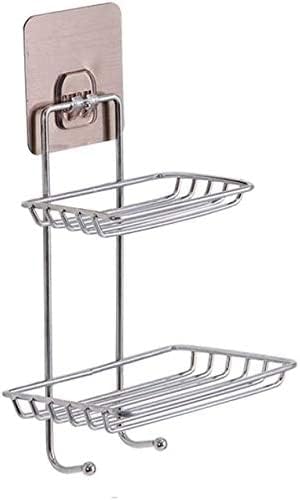 Finner Wall Mounted Stainless Steel Double Layers Adhesive Soap Holder with Hooks Shower Soap Holder Sponge Box for Bathroom/Kitchen (B0CJ55S49M) Amazon Price History, Amazon Price Tracker