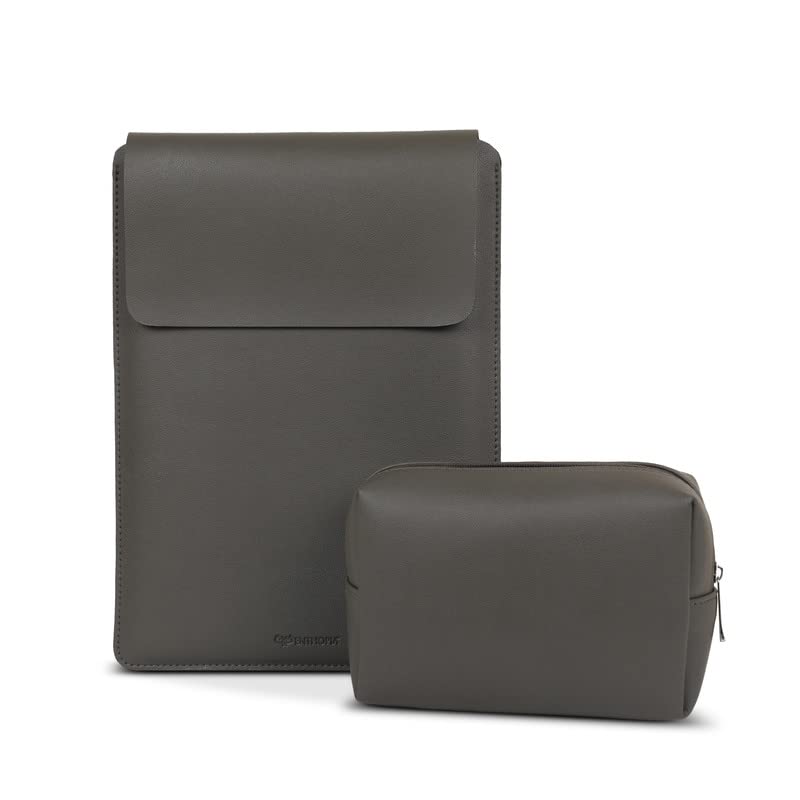 Image of Enthopia MacBook Sleeve and Pouch Compatible with 2022-2018 MacBook Air 13 A2337 M1 A2179 A1932 / MacBook Pro 13 A2338 M1 A2251 A2289 A2159 A1989 / 14 inch A2442 - Grey