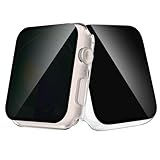 JULK [2-Pack Privacy Case for New 2024 Apple Watch Series SE/6/5/4 40mm, Hard PC Cover with Built-in Anti-Spy Tempered Glass Screen Protector for iWatch (2 Transparent)