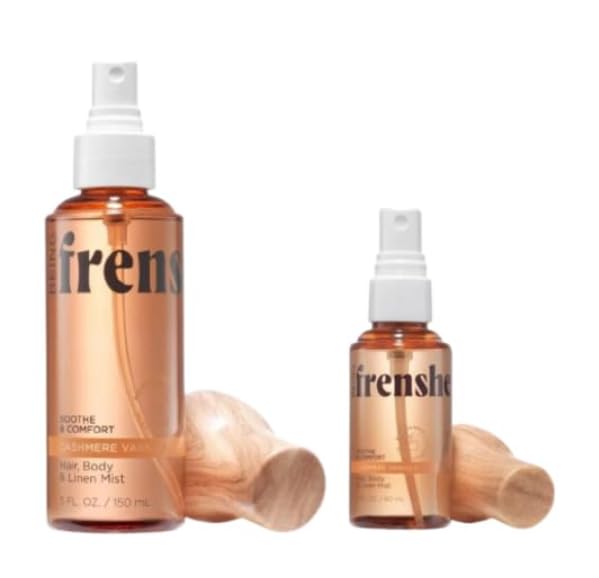 Being Frenshe Cashmere Vanilla Mist Duo | BODY AND LINEN MIST Soothe And Comfort Hair, 5 fl oz | Full Size & 2 fl oz Mini
