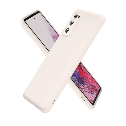 Oakxco for Samsung Galaxy S20 Fe Case Silicone, Ultra Slim Thin Phone Case for Women Girls, Plain Solid Color Minimalist Aesthetic Cute Girly Design, Soft Rubber Gel TPU with Camera Cover, Beige Stone