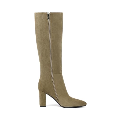 Image of Modatope Knee High Boots Women Pointed Toe Boots Chunky Heels Side Zipper | Fall Spring Winter Fashion Dress Tall Boots, Evening Bridal office Long Boots