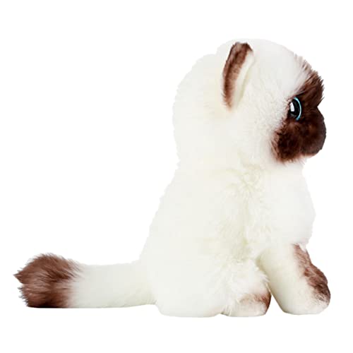 Jouet simulation chat siamois en peluche douce, l'animal de compagnie idéal sans les contraintes