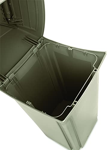 Image of Rubbermaid Commercial Products Ranger Outdoor Trash Can with Lid and Doors, 45-Gallon, Black Plastic, Outdoor Garbage Can /Wastebasket for Parks /Shopping Malls /Festivals /Stadiums
