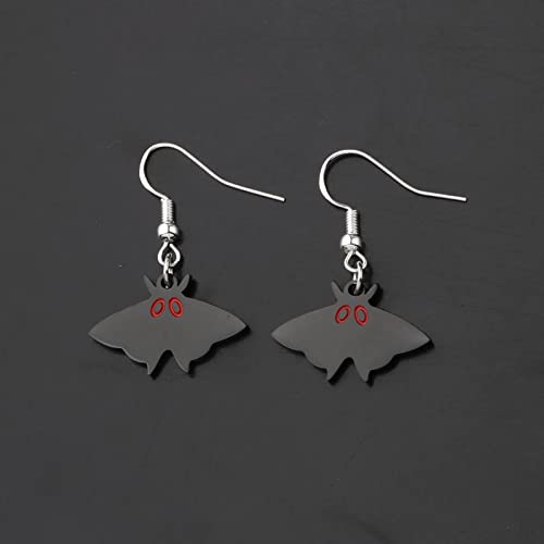 FAADBUK Moth Man Lover Gift Moth Man Earrings Moth Insect Witch Spooky Monster Creepy Weird Funky Halloween Jewelry3