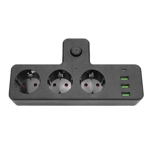 Estensione multifunzionale della ciabatta con 3 prese di corrente CA, 3 porte USB, 1 porta di tipo C e un interruttore;adatto per ufficio, casa e viaggi