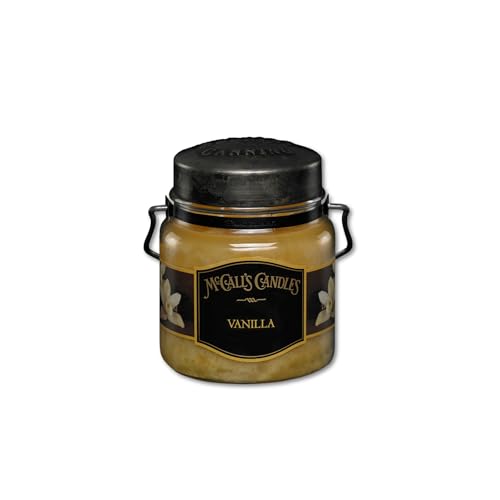 Image of McCall's Candles | Vanilla | 16 oz Two-Wick Scented Candle | USA-Poured | Vintage Rustic Jar with Carrying Handle | Smooth French Vanilla Fragrance
