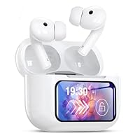 イヤホン bluetooth ワイヤレスイヤホン【業界初多機能タッチスクリーン・ANC搭載】ブルートゥースイヤホン ノイズキャンセリング AIFENG bluetooth5.4 蓋をあけたら接続 最大32時間再生 ぶるーとぅーすイヤホン Hi-Fi ハンズフリー通話 Type-C充電 小型/軽量 片耳モード iOS/Android (ホワイト)