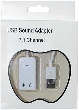Computer Solution USB to Audio & Mic Cable - 7.1 Channel Virtual Apple Sound Card Audio Adapter with Mic - White