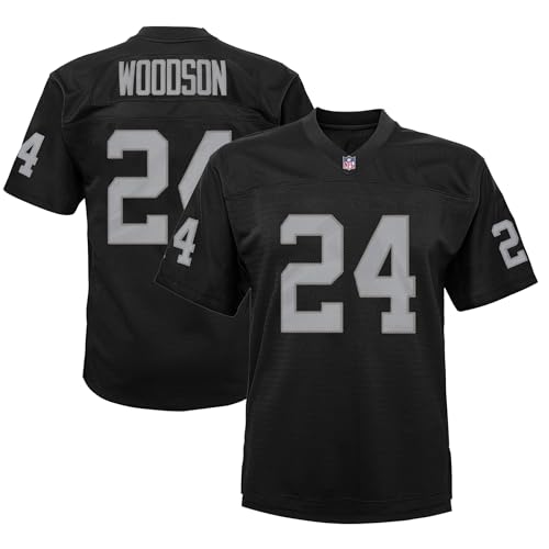 Charles Woodson Las Vegas Raiders #24 Black Kids Youth 8-20 Throwback Player Jersey (8)