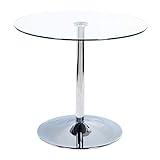 Target Marketing System Pisa Modern Retro Round Dining Table, 35.4' W, Clear