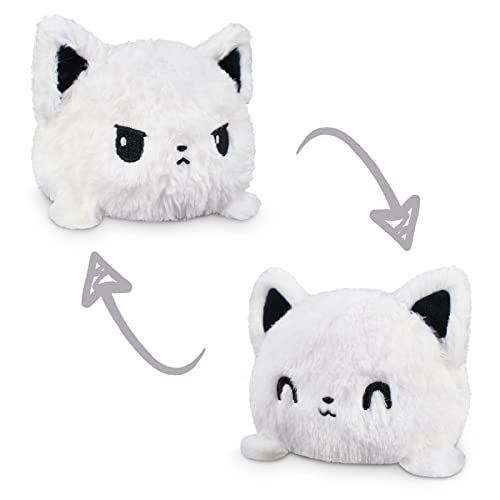 TeeTurtle | The Original Reversible Fox Plushie | Patented Design | Arctic Fox | Happy + Angry | Show Your Mood Without Saying a Word!