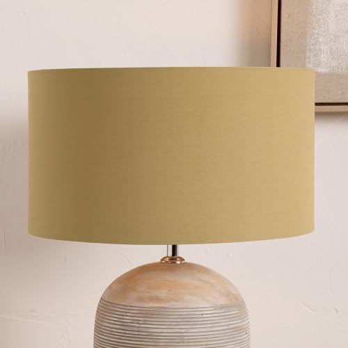 Taupe Cylinder Cotton Lampshade for Table Lamps 10 inch | Drum Lamp Shade for Living Room Standard Lamps (Taupe, 25cm Diameter)