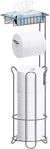 Toilettenpapierhalter Mit Ablage Aus Zinklegierung – Grau, Mit Telefonregal & Anti-Rutsch-Schnalle
