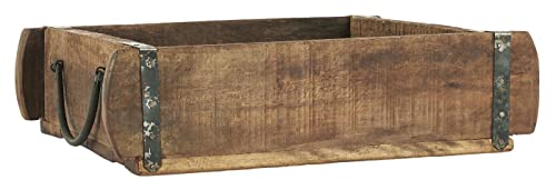 Kistenkolli Altes Land Vintage Holzkiste Tischdeko Allzweckkiste Besteckkorb Kräuterbeet Holzkiste Dekokiste Ziegelform unika Vintage (Ziegelform mit Griffen 30x25x8cm)