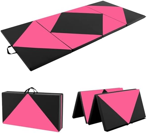 GOPLUS Tapis de Gym Pliable, 240x117x5CM, 4 Plis & Poignée Latéra...