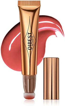 Liquid Blush Beauty Wand, Matte Liquid Highlight Blush with Cushion Applicator Attached Easy to Blend, Smooth Natural Matte Finish, Lightweight Super Silky Cream Contour Beauty Wand Face Blush Makeup Stick (3# Blush Peach)
