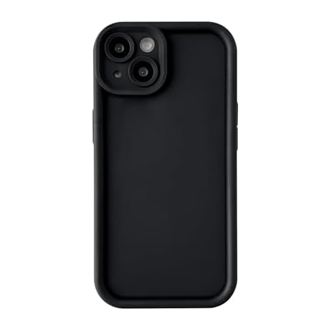 PIXIU Compatible with iPhone 13 case，Raised Edge Camera Lens Protection Design,Shockproof,Anti-Scratch Soft Silicone Phone Case for Women, Men Phone case Trend Single - Black Cover