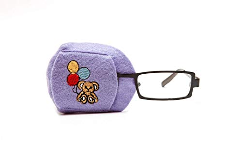 Amblyo-Patch Ltd Eye patch for kids to treat Amblyopia / Lazy eye - Teddy bear with balloons, Orthoptic cloth eye patch which slides over glasses