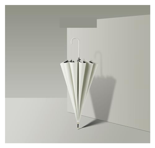 RENEESME Umbrellas for Rain 16-Bone Straight Umbrella for Men and Women, Simple Solid Color Handle Student Umbrella Strong Umbrella for Wind and Rain(A)