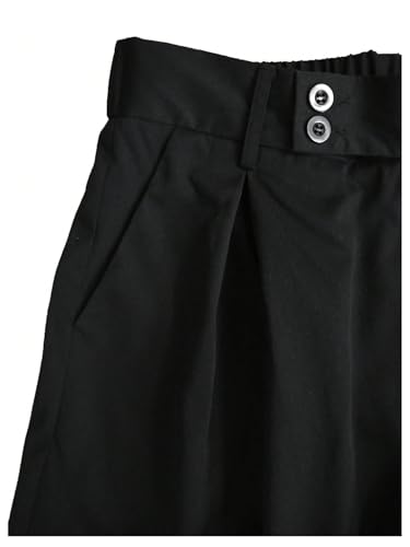 Men's Pleated Front Dress Pants Button Business Casual Trousers Pants3