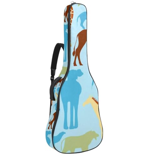 Sac pour guitare imperméable multicolore anti-choc avec fermeture éclair