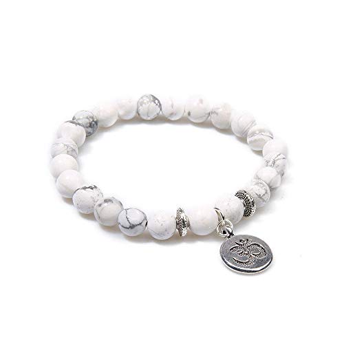 Pierre naturelle blanche turquoise le cadeau idéal sous forme de bracelet rond élastique
