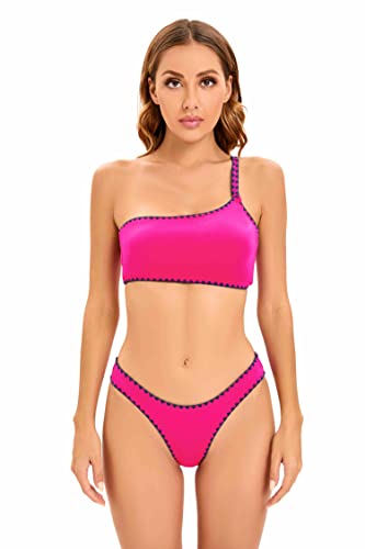 Lucky Shell Stitch Hipster Bikini Bottom-Cheeky Coverage, Swimwear Separates For Women, Pink, Small #TOP19