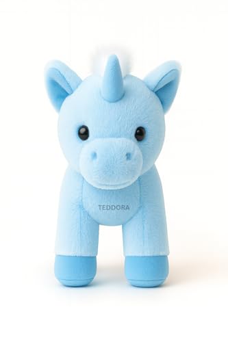 Image of Sparkle Unicorn Soft Toy for Girls Boys Kids,Sky Blue,Multicolor Rainbow Animal Plush Stuffed Baby Teddy Gift Birthday, 32 cm
