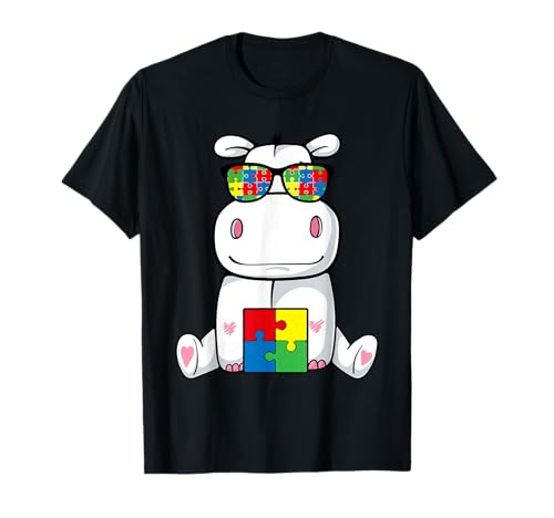 Hipopótamo Puzzle Piece Autismo Conciencia Linda ASD Boys Camiseta