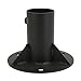 Chain Link Fence Pole Floor Flange Set, 1 Piece Black Steel Base Flange Heavy Solid Fence Post Concrete Mount Replacement for Holding Fence Mailbox Flag Round Posts (52mm)