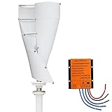 Aerogenerador Vertical,Aerogenerador Doméstico,Aerogenerador Eolico con Regulador De Carga,Blanco,600W 24V