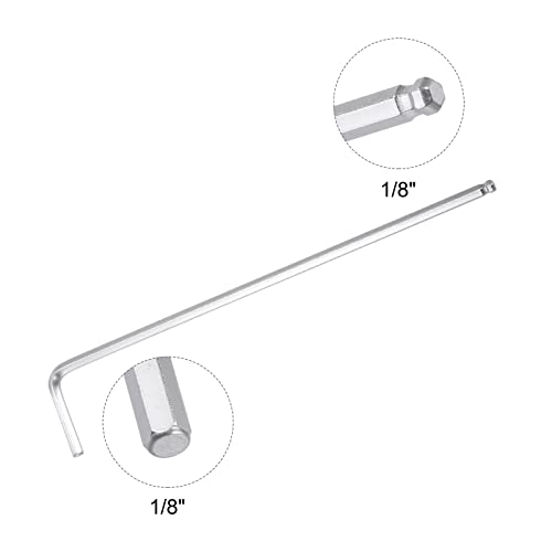 Uxcell 1/8" Ball End Hex Key Wrench, L Shaped Long Arm Cr-V Repairing Tool, Sae 2 Pcs #TOP2