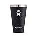 Hydro Flask 16 oz Stackable & Shatterproof Double Wall Vacuum Insulated Stainless Steel True Pint Camping Cup for Beer or Cider, Black (No Lid Included)